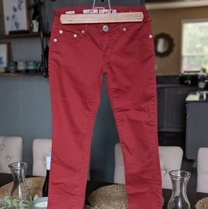 Maroon Slim Skinny Pants